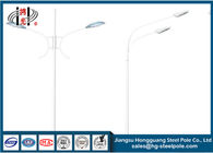 एलईडी लैंप के साथ 6-10 मीटर सिंगल / डबल आर्म्स स्ट्रीट लाइट पोल ब्रैकेट हाई पोल