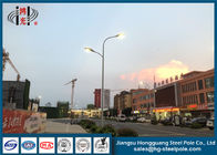 RAL पाउडर वाणिज्यिक क्षेत्रों के प्रकाश के लिए 10 मीटर स्ट्रीट लाइट पोल ब्रैकेट Q345 लेपित